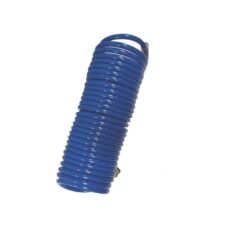 Manguera Espiralada de 3/8 x 15 Metros con Niples de Bronce de 1/4 Nylon Azul Guiller