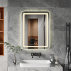 Espejo Rectangular Led C/Touch/Desempañador y Hora Q2