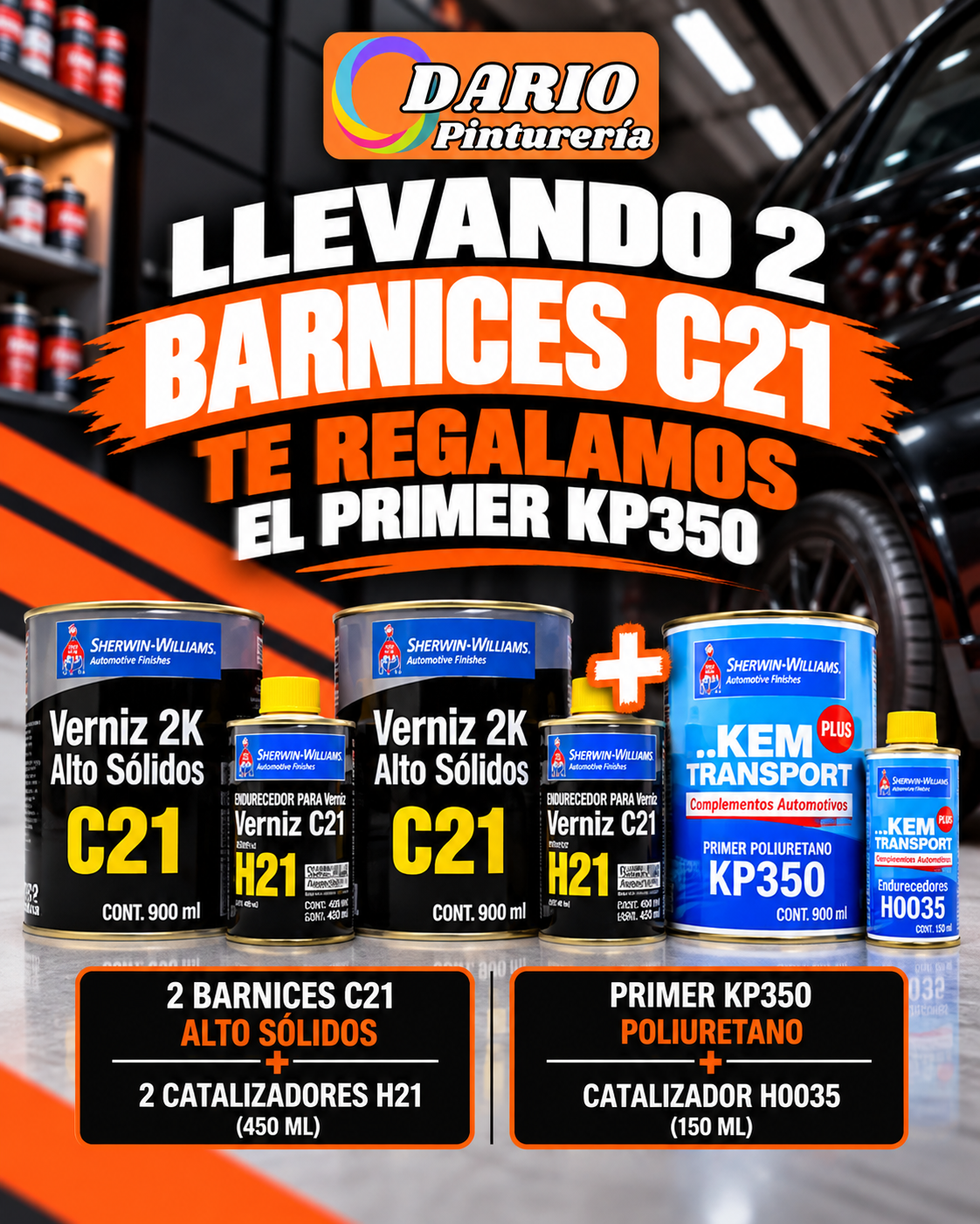 Combo 2 Barnices C21 + 1 Primer KP350 de Regalo!